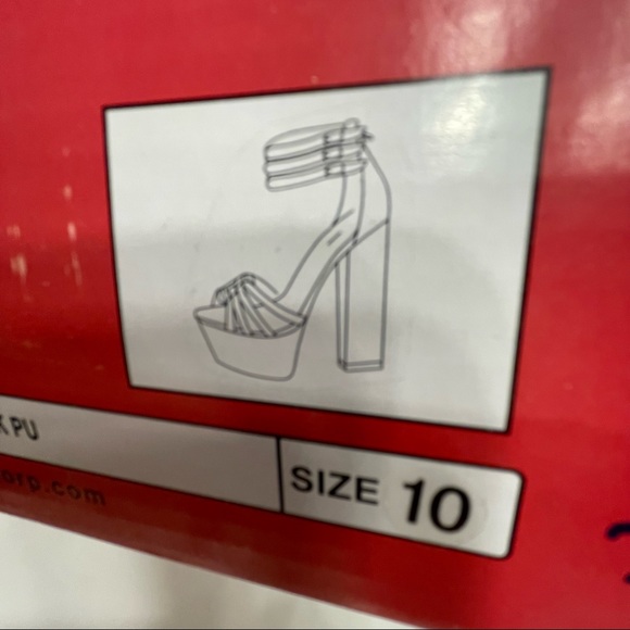 Qupid Arctic-01X Black/Clear Platform Heels 10 New Never Worn, 3 Ankle Straps - Picture 14 of 14